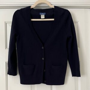 JCrew Cashmere V-neck Cardigan, size S, Navy